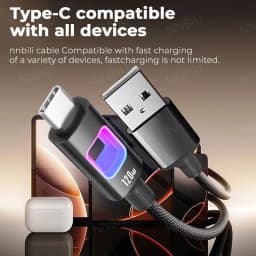 NNBILI Dual Type C 120W USB A to Type C Fast Charging Data Cord Type-C Quick Charging for Huawei MacBook iPad iPhone 18 17 Honor