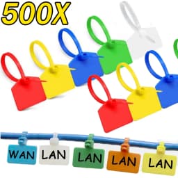 500-100Pcs Cable Labels Tags Nylon Cable Tie Tag for Cable Management Colorful Waterproof Loop Ties Markers Tag Self-locking Zip