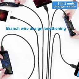 1 to 6 Micro USB Multi Charging Cable USB A 2.0 to 6 Micro USB Splitter Cable for Android Phone Tablet Players and More Device