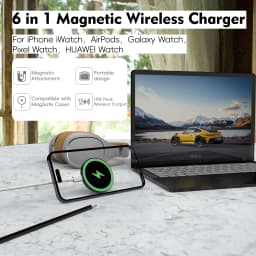 6-in-1 Magnetic Wireless Charger,for iPhone iWatch AirPods Galaxy Watch HUAWEI Watch Pixel Watch 1st 15W Fast Charger with Stand