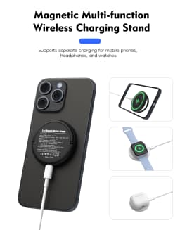 6-in-1 Magnetic Wireless Charger,for iPhone iWatch AirPods Galaxy Watch HUAWEI Watch Pixel Watch 1st 15W Fast Charger with Stand