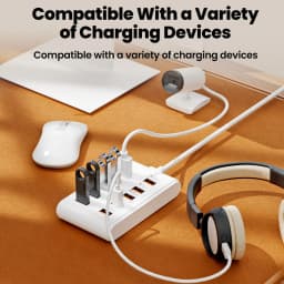 10 in 1 Multi Ports USB A Fast Charger Power Strip Desktop Charging Station 1m Cord USB A HUB Adapter Socket For iPhone Samsung