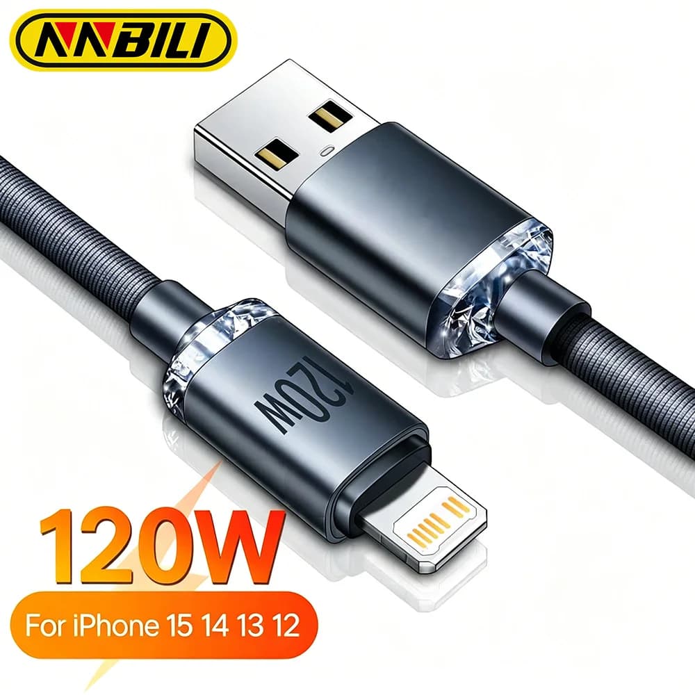 NNBILI Type C PD 120W Cable for iPhone 14 13 12 11 Pro X 8 Fast USB to L Cable for iPhone Charging Cable Type C to L Cable Wire