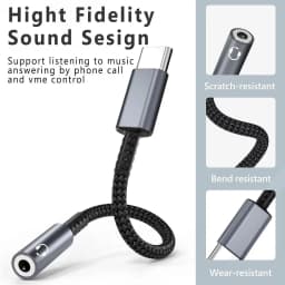 USB Type C To 3.5mm Audio Jack Adapter For Wired Headphone Connecting Cellphone Type C To Earphones Cable Adapters Plug and Play