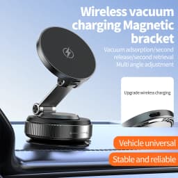 Magnetic Wireless Charger Holder Vacuum Phone Stand for Magsafe iPhone 16-12 Pro Max 360° Adjustable Suction Cup Car Dashboard