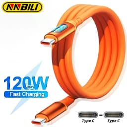 NNBILI 6A USBC To Type C Fast Charging 120W USB Type C LED Digital Display Cable For Samsung HUAWEI Xiaomi Oppo Vivo Charge Cord
