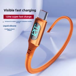 NNBILI 6A USBC To Type C Fast Charging 120W USB Type C LED Digital Display Cable For Samsung HUAWEI Xiaomi Oppo Vivo Charge Cord