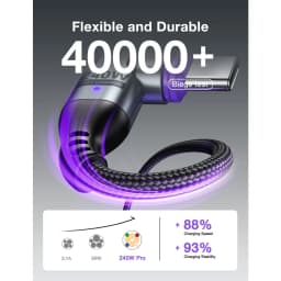 AUFU 16pin 180 Rotate Magnetic Cable 240W Fast Charging Micro USB Type C Cable For iPhone Xiaomi Samsung Magnet USB Phone Cable