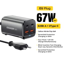 Essager 100W GaN Charger Desktop Laptop Fast Charger 65W 4 in 1 Adapter For iPhone 15 14 13 Pro Max Phone Charger Xiaomi Samsung