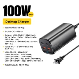 Essager 100W GaN Charger Desktop Laptop Fast Charger 65W 4 in 1 Adapter For iPhone 15 14 13 Pro Max Phone Charger Xiaomi Samsung