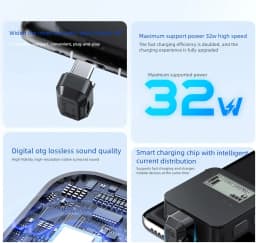 U-shaped OTG Multifunctional Adapter Suitable for Mobile Phone Clip Microphone Playback Charging OTG Adapter