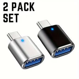 (2Packs Black+Silvery) USB C to USB Adapter, USB C Male to USB 3.0 Female Adapter OTG Converter Compatible with MacBook Pro 2019