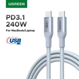 UGREEN USB-IF Certified Type-C Cable PD3.1 240W Soft USB-C Fast Charging for Laptop MacBook iPhone 17 Samsung S25 Type-C Cord