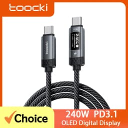 Toocki TX111C4 240W Fast Charging USB C Cable PD3.1 SFC2.0 OLED Digital Display Type C to C Cord for iPhone17 Xiaomi Oneplus PS5