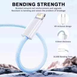 1M Braided Fast Charging Cable USB A To IOS For iPhone 14 13 12 11 X Xs XR 7 8 iPad 9 Mini Suitable Airpods
