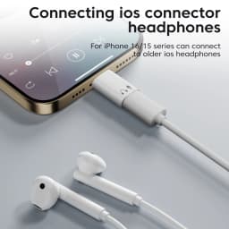 Elough Type-c to Lightning Headphone Audio Adapter USB-C Converter for Iphone 15,16 Samsung Headphone Adapters