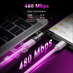 AUFU 240W Magnetic Type-c OTG Adapter 9Pin USB C to Type C 5A Fast Charging USB C Female OTG Converter for iPhon Macbook Samsung