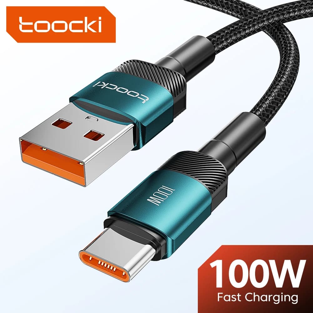 Toocki USB Type C Cable 100W Fast Charging Type C Charger Cord For Huawei Honor Xiaomi Realme Oppo Samsung USB C Data Cable Wire