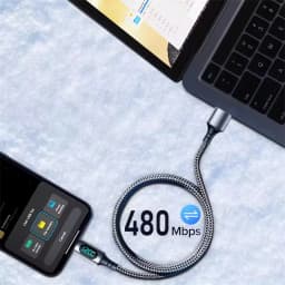 NNBILI 6A USB A to Type C Super Fast Charge Cable 120W Nylon Data Cord for Huawei POCO Samsung With Led Digital Display Cable