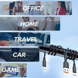 NNBILI 5A 2 in 1 Fast Charging Cable Y Splitter USB to Type C Micro USB Data Cord for Samsung Huawei Xiaomi Redmi Phones