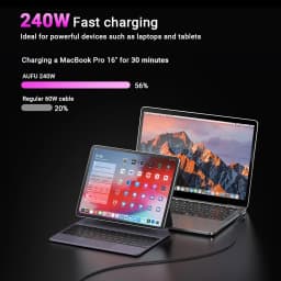 AUFU 240W Magnetic Type C Cable PD3.1 Supercharge for MacBook PC Samsung Xiaom iPhone 5A Fast Charging USB-C Magnet Charger Wire