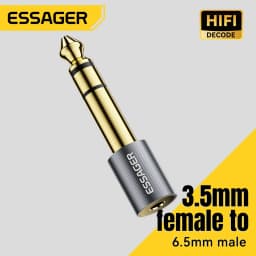 Essager 3.5mm to 6.5mm Jack Adapter Headphone Amplifier Audio Adapter Microphone Connector 6.5mm Female to 3.5mm Male Jack Plug