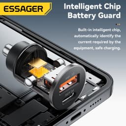 Essager 45W Mini USB Car Charger QC 3.0 PD 3.0 SCP AFC USB Type C Car Mobile Phone Charger For iPhone Huawei Samsung Xiaomi iPad