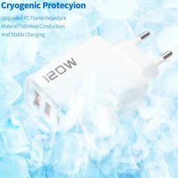 120W Fast Charger 4 Port USB Type C Charging Fast Charger Power Adapter For iPhone 14/13/12 Series Samsung Galaxy Huawei Charge