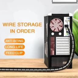 2M/1M Black Cable Wire Protector Cable Organizer Management Pipe Flexible Wire Wrap Line Coiled Tube Office Cord Sleeve Cover