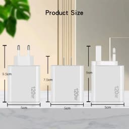 120W Fast Charger USB C Multi Ports PD Quick Charge 3.0 Wall Phone Adapter for iPhone Samsung Huawei Xiaomi Devices