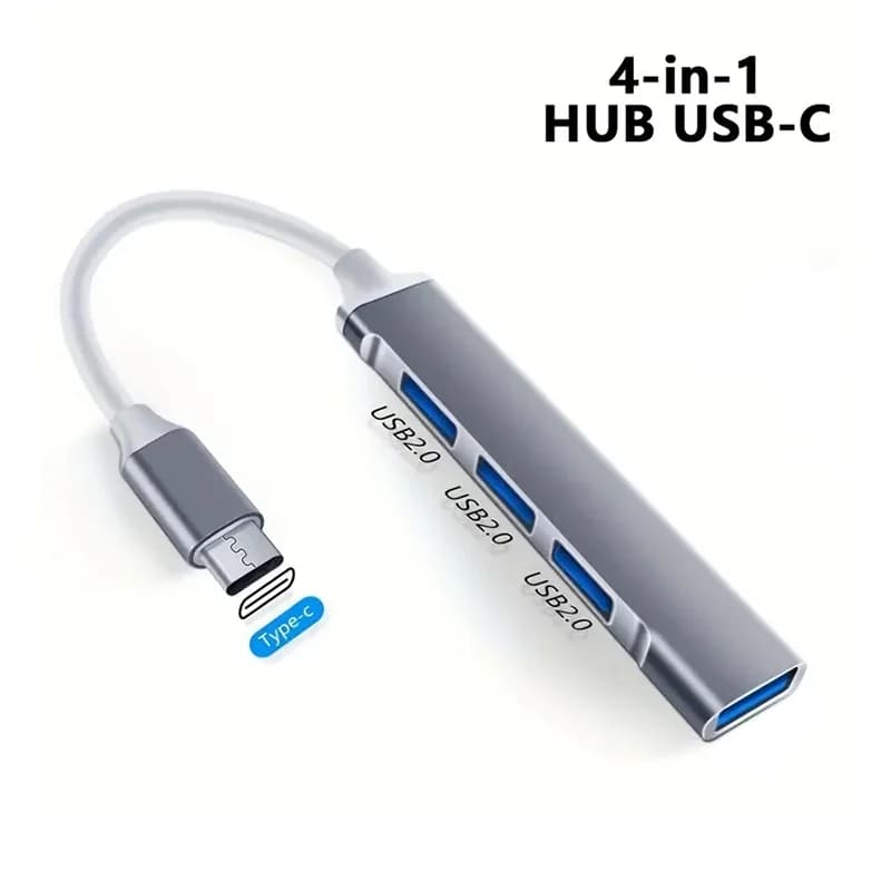 4 Port Multi Splitter Type C HUB USB Adapter OTG For Xiaomi Lenovo Macbook 13 15 Air Pro PC Computer Accessories