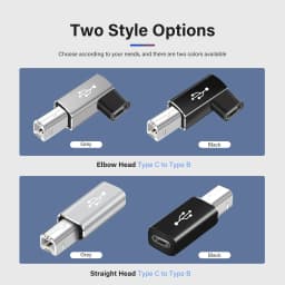 NNBILI USB Type C Female to USB B Male Adapter for Scanner Printer Converter Data Transfer Adapter for MIDI Controller Keyboard