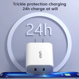 PD 40W Dual USB C Charger Fast Charging QC3.0 Phone Charger Adapter For iPhone Samsung Huawei Xiaomi Type C Charger Quick Charge