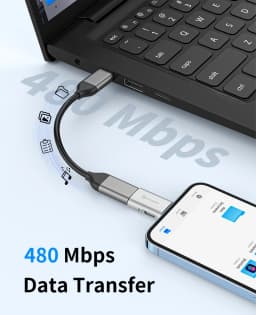 PHIXERO USB C OTG Adapter 27W Charging Data Transfer Audio Compatible For iPhone 14promax, 13, 12, 11 Xs iPad iPod AirPods Table