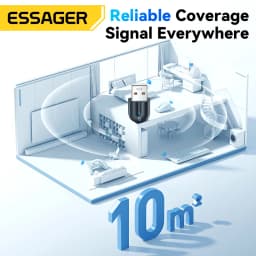 Essager USB Bluetooth 5.3 Adapter Aux Audio Receiver Transmitter For PC Speaker Laptop Wireless Mouse Soundbox USB Transmitter