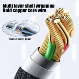 240W Type C Fast Charging Cable For iPhone 16 USB C Mobile Phone LED Display Cables For Samsung Data Cord For Huawei Oppo Vivo