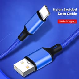 25cm Short Cable USB Micro Type C Cable Fast Charging Data Cable For iPhone Xiaomi Samsung Power Bank USB C Nylon Braided Cable
