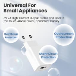 EU/US 10W USB-A Charger 5V 2A Mobile Phone Charging USB Travel Wall Charger For Low-power Appliances Mini Fan Power Bank Charge