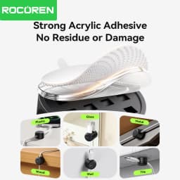Rocoren 360° Rotating Magnetic Cable Management Self Adhesive Wire Cord Organizer Cable Clips Adjustable Wire Holder Under Desk