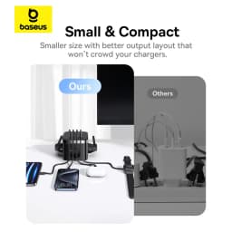 Baseus 30W Charger Fast Power Strip 4000W 3AC Outlet Desktop Charging Station Surge Protection For Tablet iPhone Samsung Xiaomi