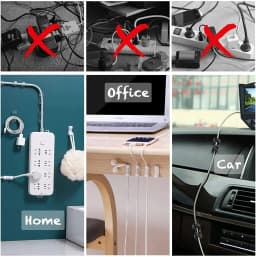 Adhesive Cable Clips Wire Holder for Wall Clear Strong Self-Adhesive Stickers Cord Management Organizer for Desk Car Office Home