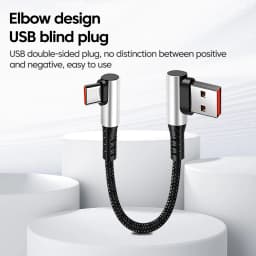 25CM 50CM Elbow USB Type C Short Cable Fast Charging 6A 90 Degree USB C To USB C Cable For iphone 15 Android Type-C Data Wire