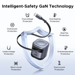 UGREEN 45W GaN Retractable Cable Charger UFCS PPS QC PD 3.0 Fast Charger For iPhone 17 16Pro Samsung S25 iPad Macbook Air Tablet