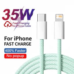35W Braided Fast Charge PD Cable For iPhone 13 14 Pro Max 11 12 mini X XR XS Max 7 8 Plus Quick Charging USB-C Data Cables 1m 2m