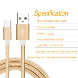USB Cable Type C 2M Fast Charge Data Charger For Xiaomi Poco X3 Pro M3 F3 F2 Realme Gt 5g 8 Pro X7 Narzo 30 Oppo Find X3 Pro Neo