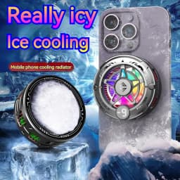 2IN1 Universal Portable Magnetic Clip Semiconductor Phone Cooler Digital Display RGB Light Cooling Fan for Iphone Samsung Xiaomi