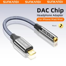SUNKANDI Lightning to 3.5 mm Headphone Jack Adapter for iPhone, DAC Chip Adapter Audio Cable for iPhone 14 13 12 11 X XS 8 7