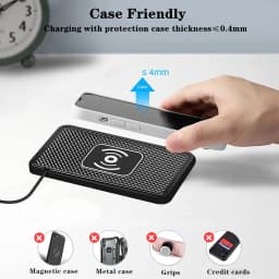Car Wireless Charger for Iphone 17 16 15 14 13 12 Pro Max X Samsung S25 S24 Xiaomi Wireless Car Charging Silicone Non-slip Pad