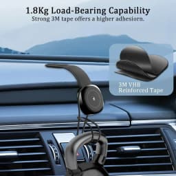 Adhesive Car Magnetic Wireless Charger Adjustable Dashboard Phone Stand For Magsafe iPhone 17 16 15 14 13 12 Fast Charging Mount
