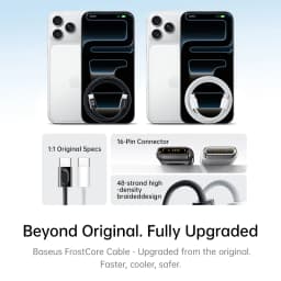 Baseus 100W Fast Charging Cables for iPhone 17 16 15 Plus Promax TypeC To USB Type C Wire Cable For Macbook iPad Data Cord